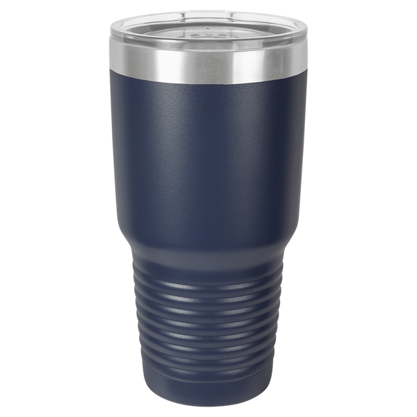 Navy Blue with Silver Engraving 30 Oz Tumbler - Laser Engraved Drinkware
