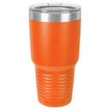Orange with Silver Engraving 30 Oz Tumbler - Laser Engraved Drinkware