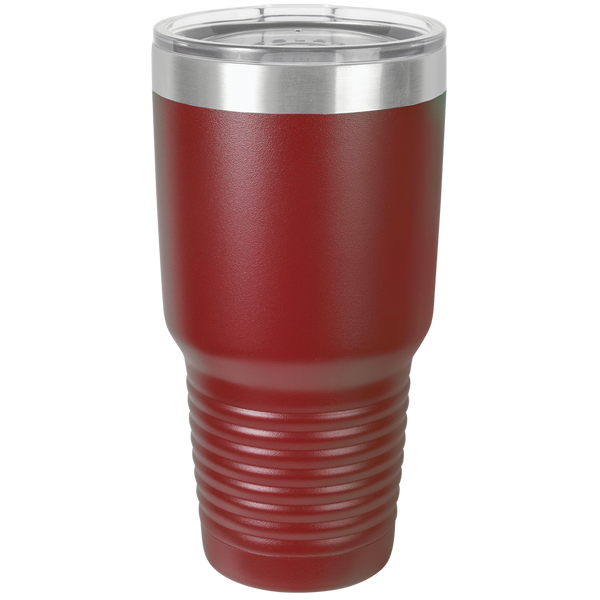 Maroon with Silver Engraving 30 Oz Tumbler - Laser Engraved Drinkware
