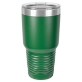 Green with Silver Engraving 30 Oz Tumbler - Laser Engraved Drinkware