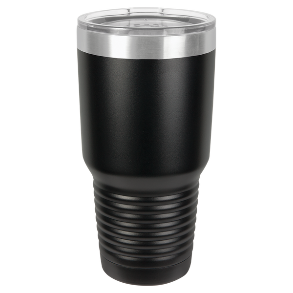Black with Silver Engraving 30 Oz Tumbler - Laser Engraved Drinkware