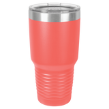 Coral with Silver Engraving 30 Oz Tumbler - Laser Engraved Drinkware