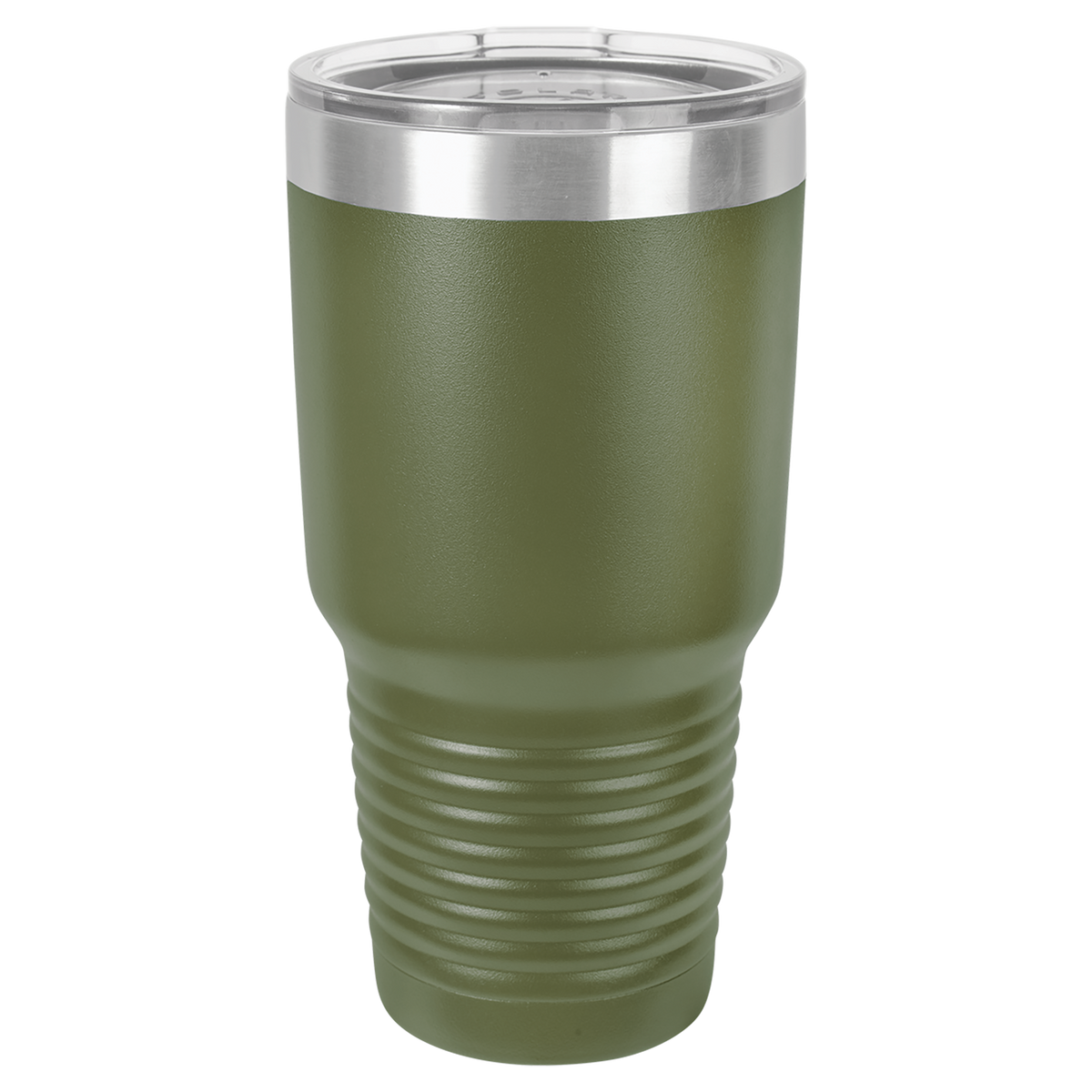 Olive Green with Silver Engraving 30 Oz Tumbler - Laser Engraved Drinkware