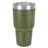 Olive Green with Silver Engraving 30 Oz Tumbler - Laser Engraved Drinkware