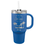 A Royal Blue LyteWork Engraving 32 oz. Travel Mug Snap Lid & Straw