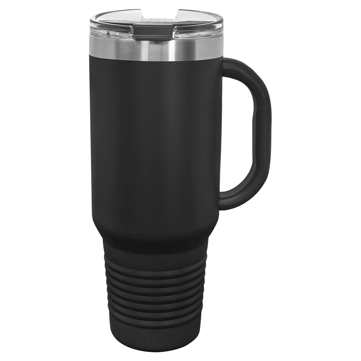 Black with Silver Engraving 40oz Travel Mug - Laser Engraved Drinkware