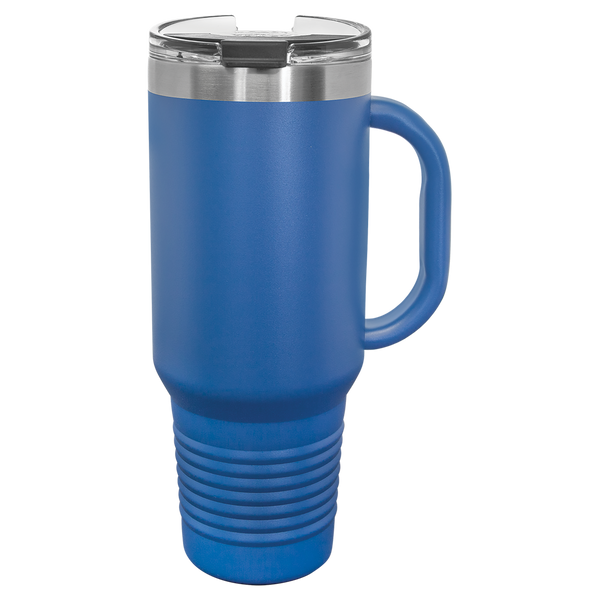 Royal Blue with Silver Engraving 40oz Travel Mug - Laser Engraved Drinkware