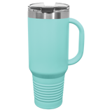 Teal with Silver Engraving 40oz Travel Mug - Laser Engraved Drinkware