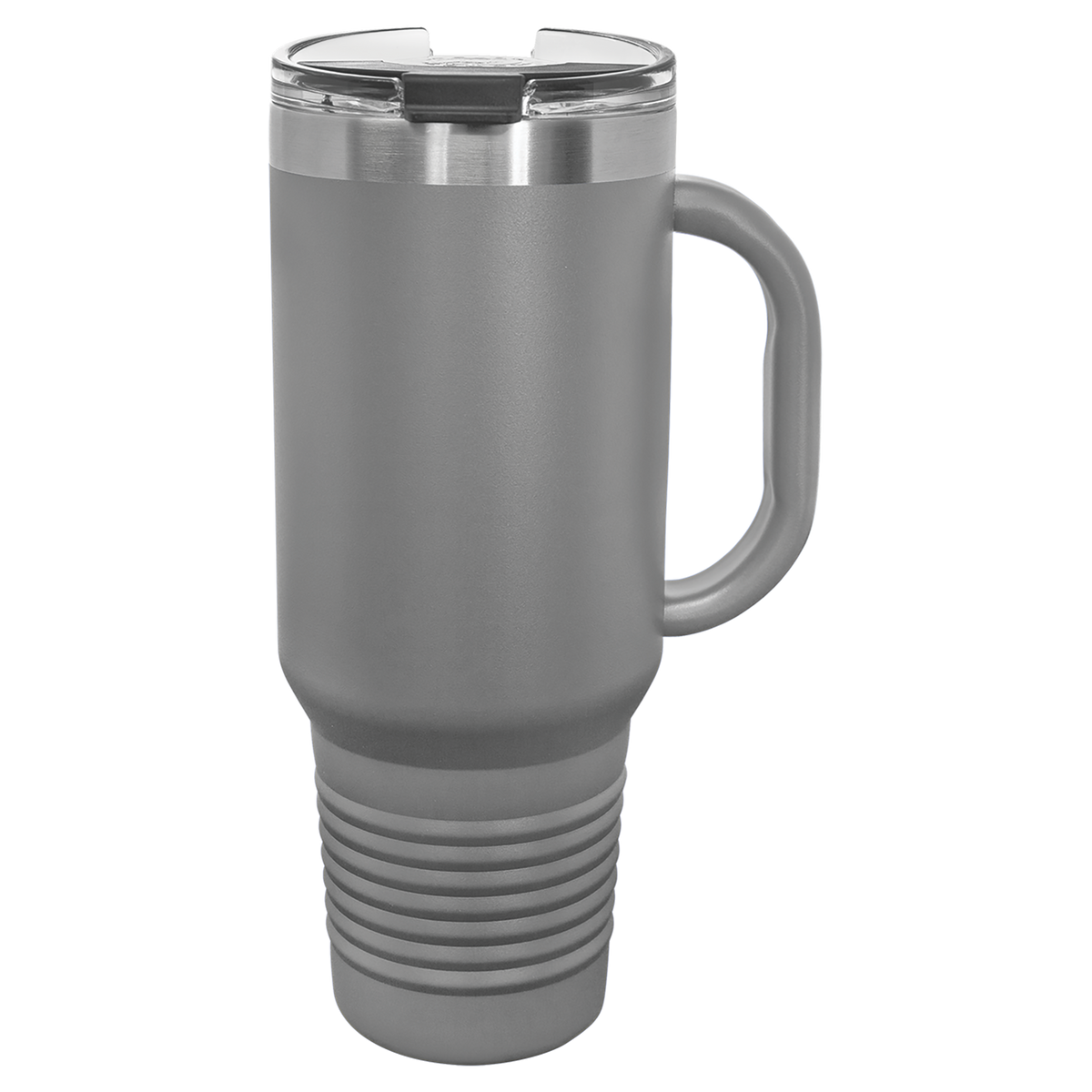 Dark Gray with Silver Engraving 40oz Travel Mug - Laser Engraved Drinkware