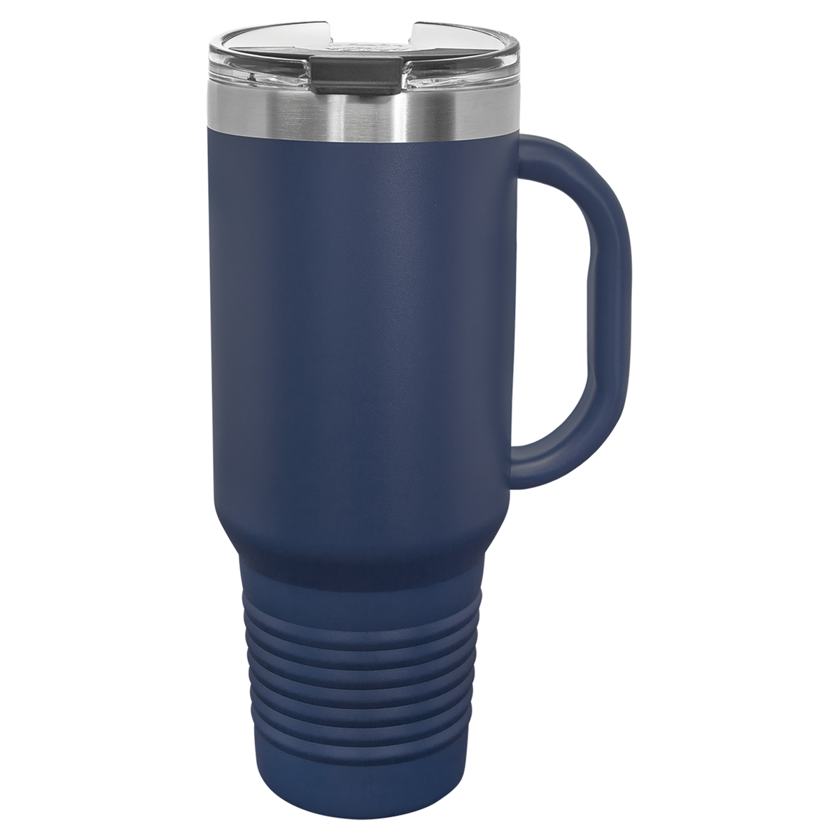 Navy Blue with Silver Engraving 40oz Travel Mug - Laser Engraved Drinkware