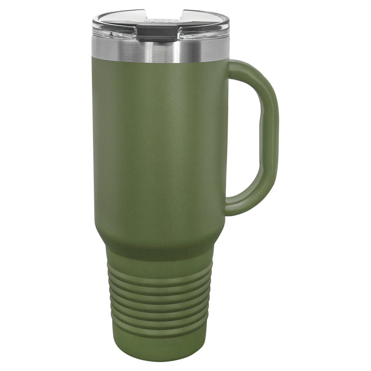 Olive Green with Silver Engraving 40oz Travel Mug - Laser Engraved Drinkware