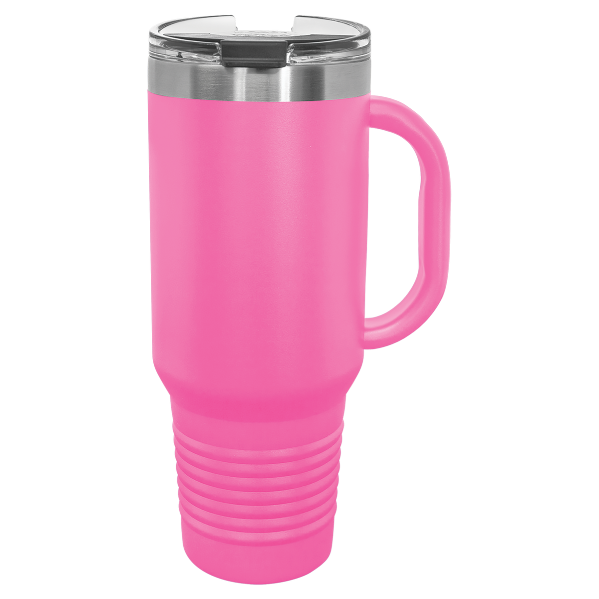 Pink with Silver Engraving 40oz Travel Mug - Laser Engraved Drinkware