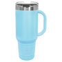 Light Blue with Silver Engraving 40oz Travel Mug - Laser Engraved Drinkware