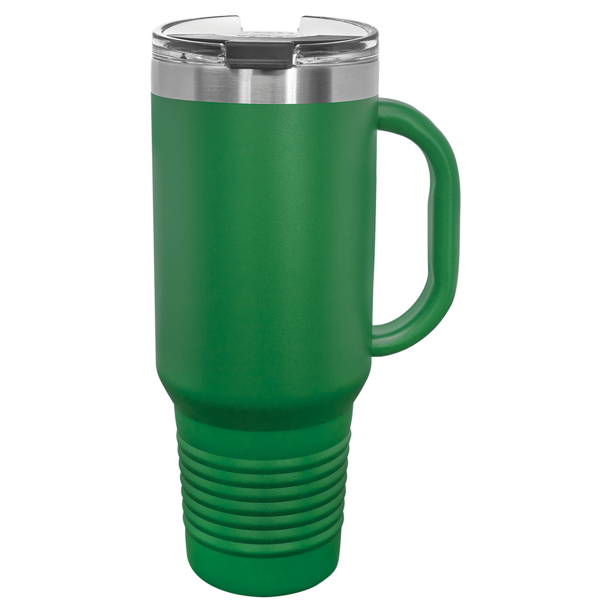 Green with Silver Engraving 40oz Travel Mug - Laser Engraved Drinkware