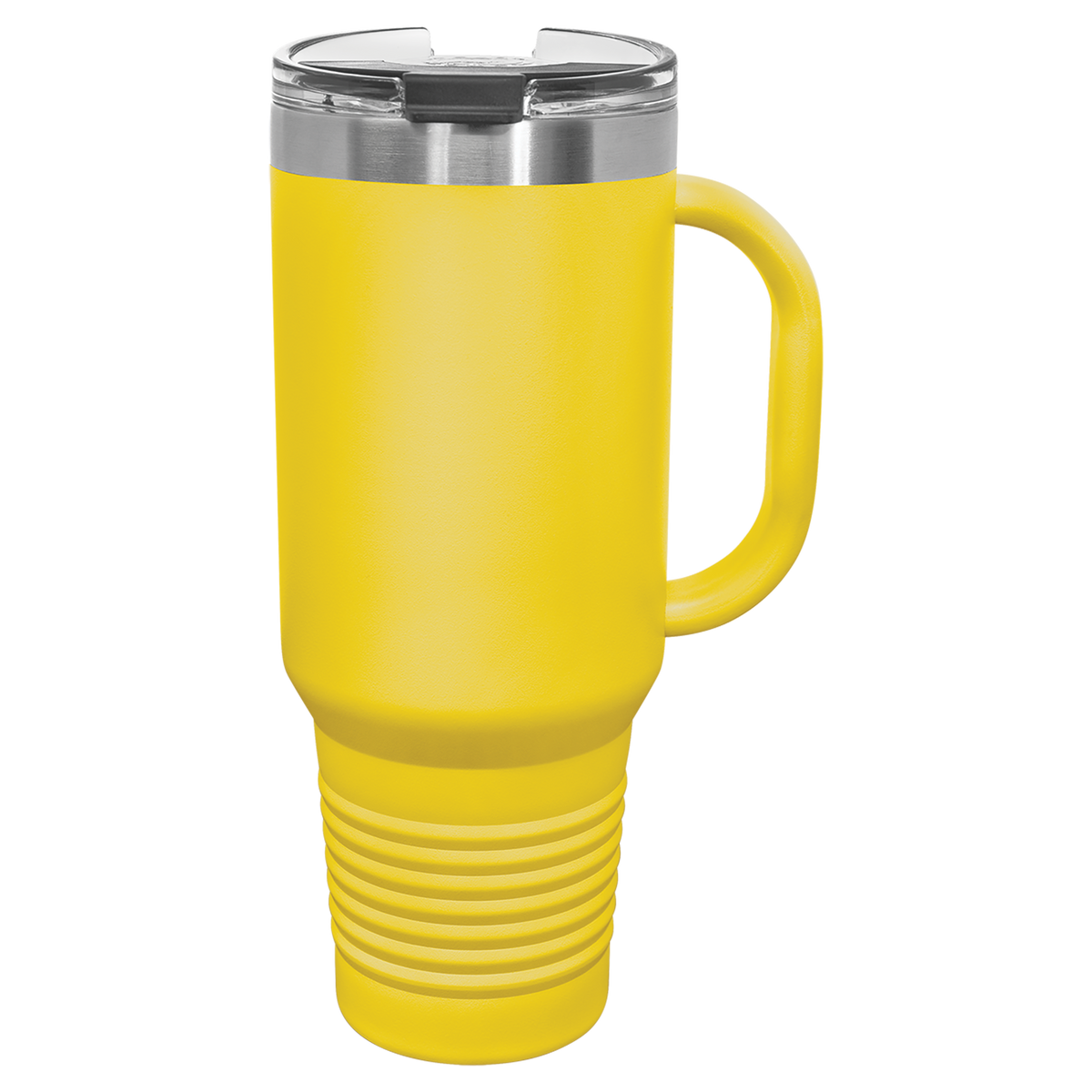 Yellow with Silver Engraving 40oz Travel Mug - Laser Engraved Drinkware