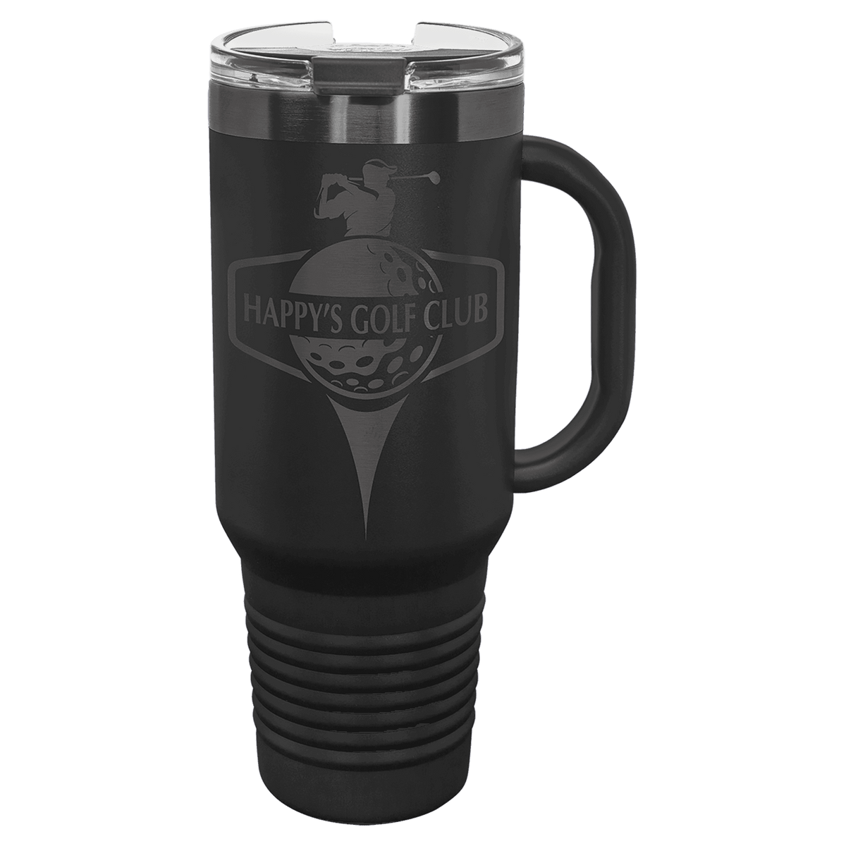 40 oz Travel Mug Black with Ghost ION Plated - Laser Engraved Drinkware