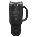 40 oz Travel Mug Black with Ghost ION Plated - Laser Engraved Drinkware