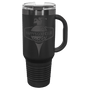 40 oz Travel Mug Black with Ghost ION Plated - Laser Engraved Drinkware