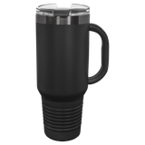 40 oz Travel Mug Black with Ghost ION Plated - Laser Engraved Drinkware