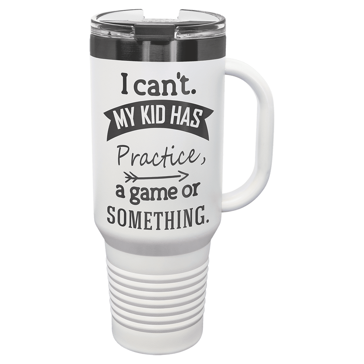 40oz Travel Mug White with Ghost ION Plated - Laser Engraved Drinkware