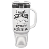 40oz Travel Mug White with Ghost ION Plated - Laser Engraved Drinkware