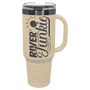 Warm Sand with Ghost Engraving 40oz Travel Mug Sand with Ghost ION Plated - Laser Engraved Drinkware