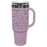 40oz Travel Mug Lilac with Ghost ION Plated - Laser Engraved Drinkware