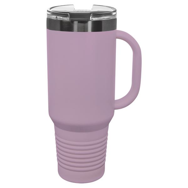 40oz Travel Mug Lilac with Ghost ION Plated - Laser Engraved Drinkware