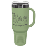 Green with Ghost Engraving 40oz Travel Mug Sage with Ghost ION Plated - Laser Engraved Drinkware