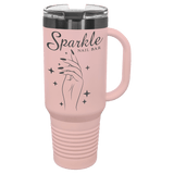 40 oz Travel Mug Blush with Ghost ION Plated - Laser Engraved Drinkware