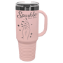 40 oz Travel Mug Blush with Ghost ION Plated - Laser Engraved Drinkware
