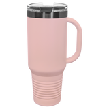 40 oz Travel Mug Blush with Ghost ION Plated - Laser Engraved Drinkware