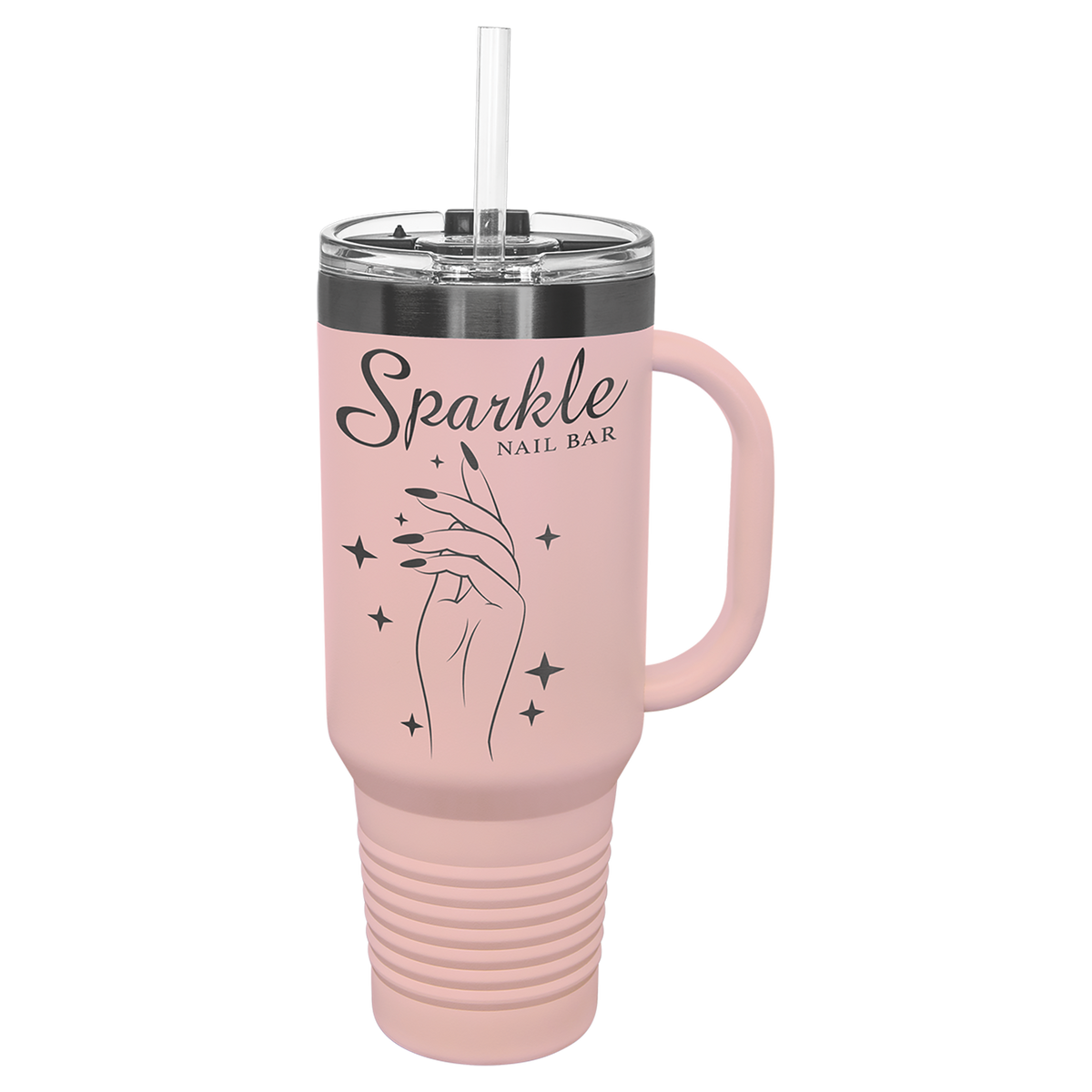 40 oz Travel Mug Blush with Ghost ION Plated - Laser Engraved Drinkware