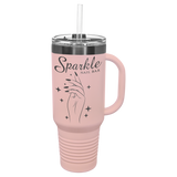40 oz Travel Mug Blush with Ghost ION Plated - Laser Engraved Drinkware
