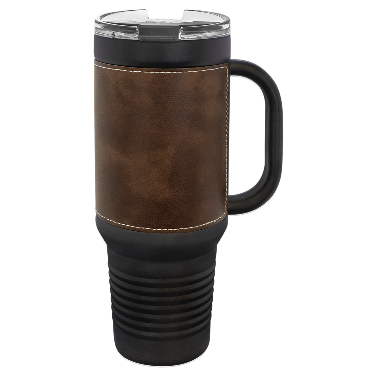 Rustic with Silver Engraving 40 oz "LEATHERETTE" Travel Mug - Laser Engraved Drinkware