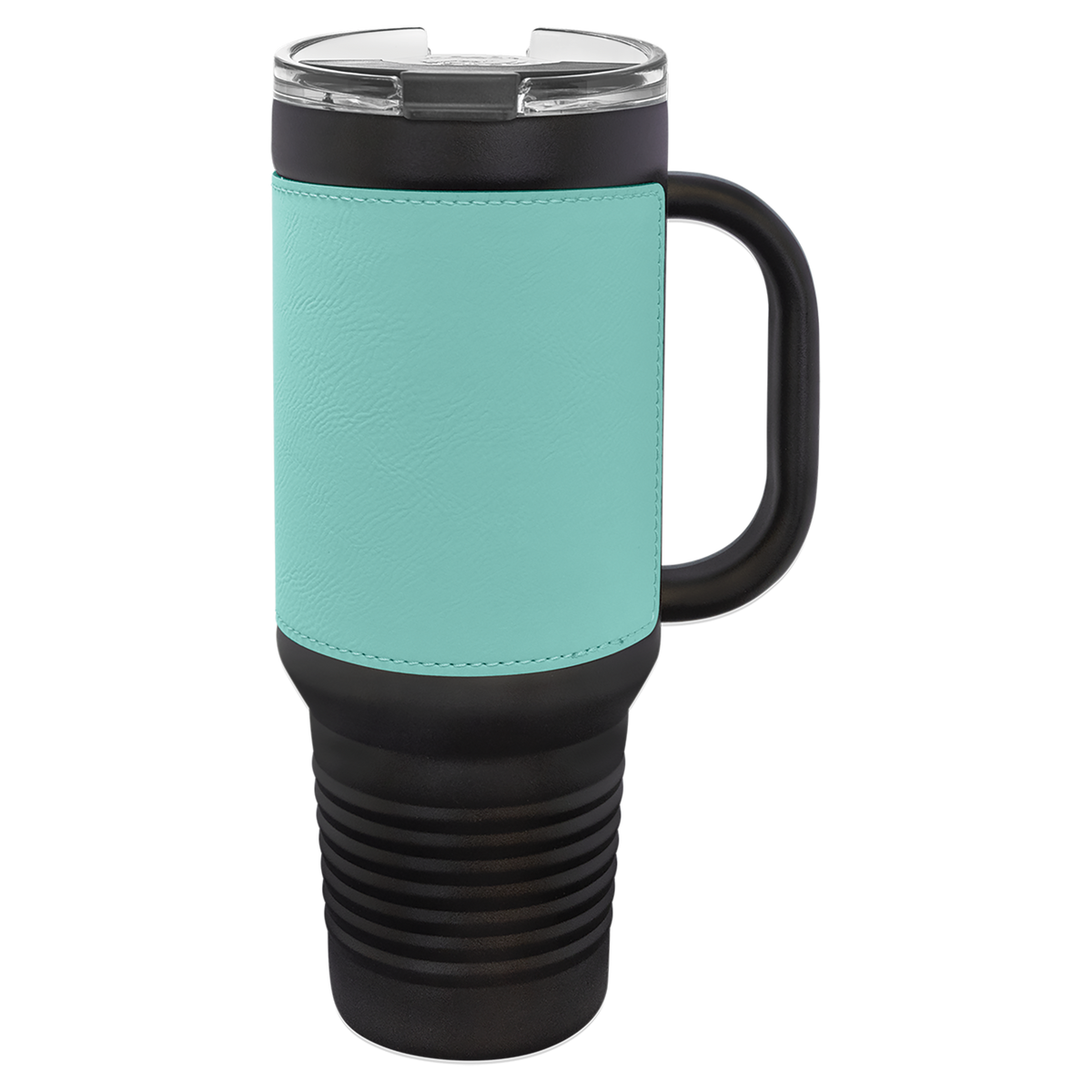 Teal with Black Engraving 40 oz "LEATHERETTE" Travel Mug - Laser Engraved Drinkware