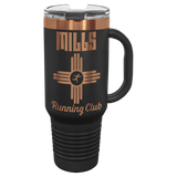 40 oz Travel Mug Black with Rose-Gold ION Plated - Laser Engraved Drinkware