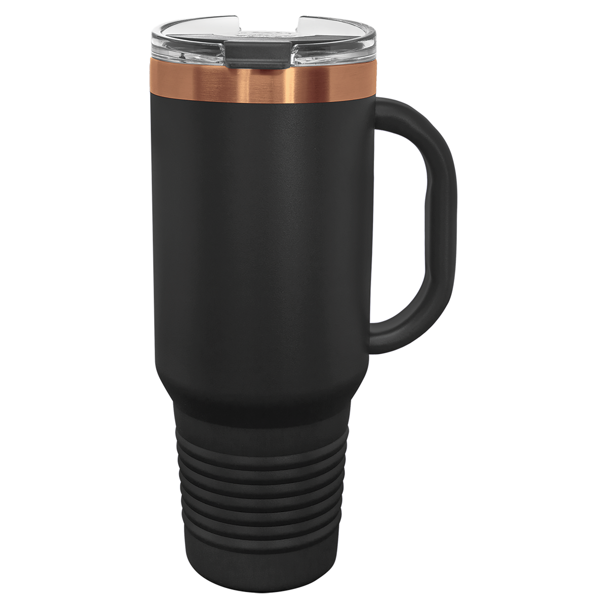 40 oz Travel Mug Black with Rose-Gold ION Plated - Laser Engraved Drinkware