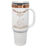 40oz Travel Mug White with Rose-Gold ION Plated - Laser Engraved Drinkware