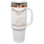 40oz Travel Mug White with Rose-Gold ION Plated - Laser Engraved Drinkware