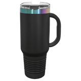 40 oz Travel Mug Black with Prism ION Plated - Laser Engraved Drinkware