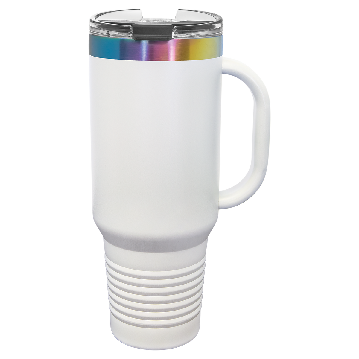 40oz Travel Mug White with Prism ION Plated - Laser Engraved Drinkware