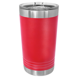 Red with Silver Engraving 16 Oz Pint Tumbler - Laser Engraved Drinkware