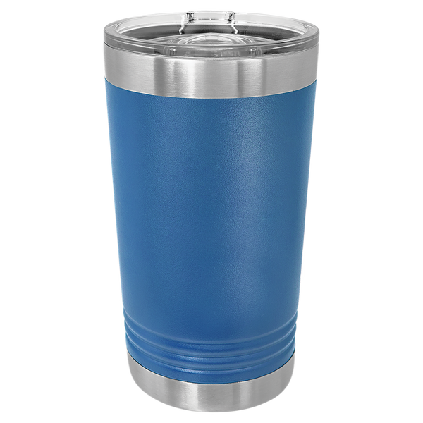 Royal Blue with Silver Engraving 16 Oz Pint Tumbler - Laser Engraved Drinkware