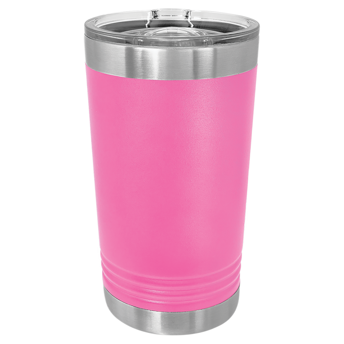 Pink with Silver Engraving 16 Oz Pint Tumbler - Laser Engraved Drinkware