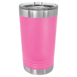 Pink with Silver Engraving 16 Oz Pint Tumbler - Laser Engraved Drinkware