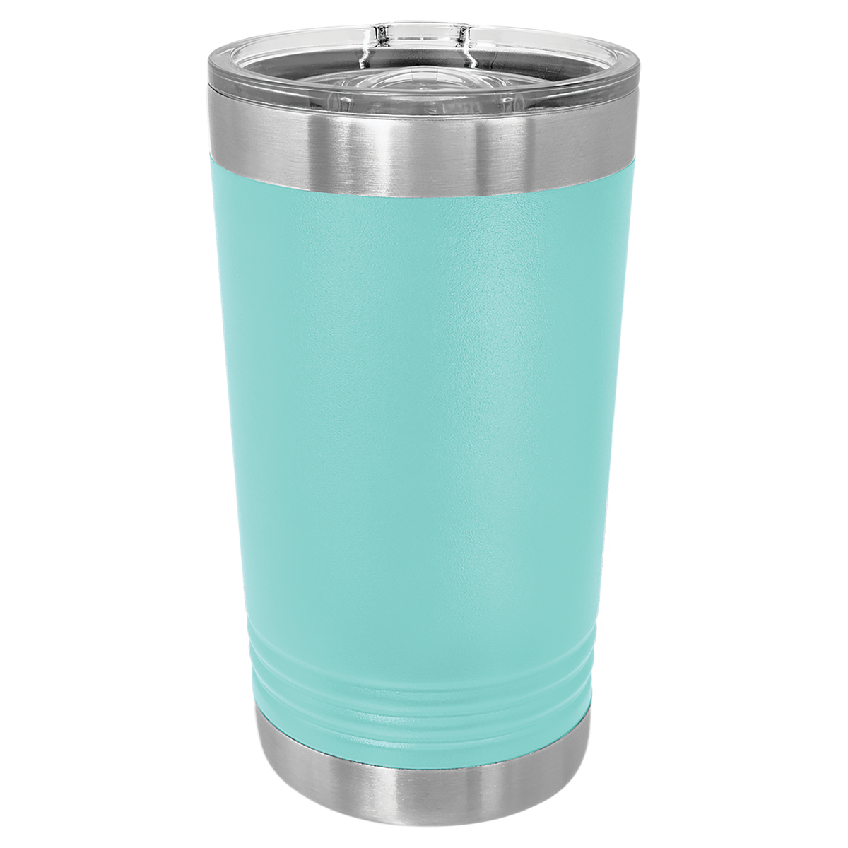 Teal with Silver Engraving 16 Oz Pint Tumbler - Laser Engraved Drinkware