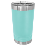 Teal with Silver Engraving 16 Oz Pint Tumbler - Laser Engraved Drinkware