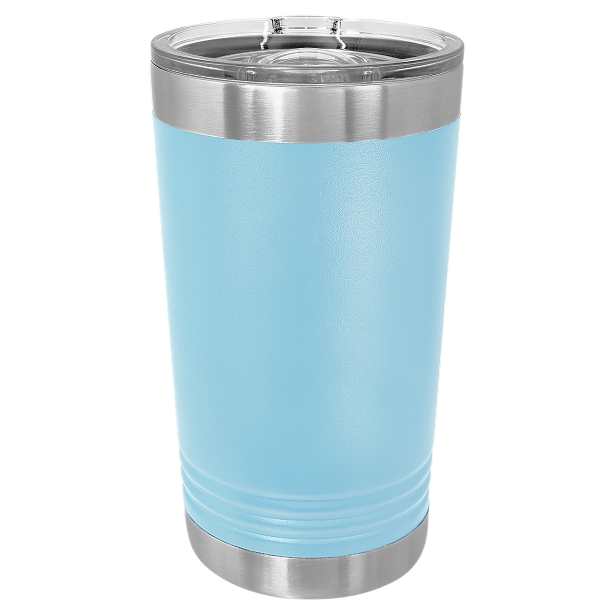 Light Blue with Silver Engraving 16 Oz Pint Tumbler - Laser Engraved Drinkware