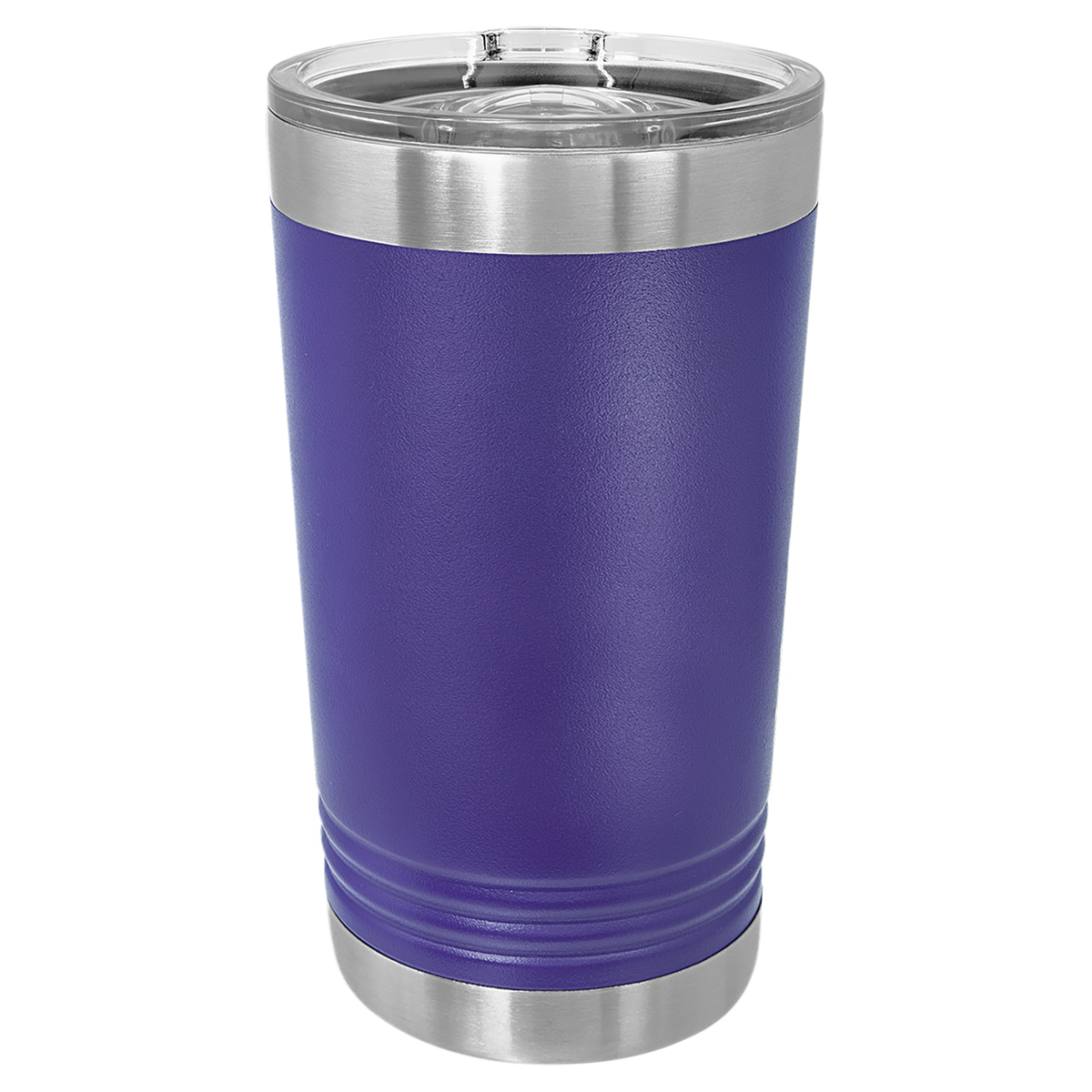 Purple with Silver Engraving 16 Oz Pint Tumbler - Laser Engraved Drinkware